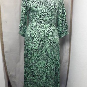 Closet London midi dress in abstract zebra print